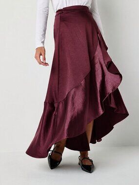 Ryegrass Women's High Rise High Low Wrap Skirt NWT Size M